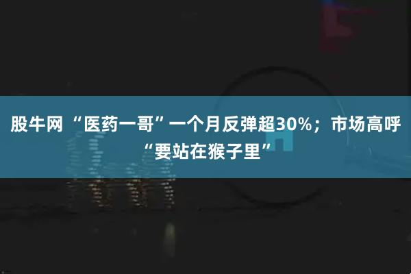 股牛网 “医药一哥”一个月反弹超30%；市场高呼“要站在猴子里”