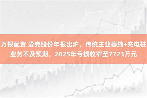 万银配资 爱克股份年报出炉，传统主业萎缩+充电桩业务不及预期，2025年亏损收窄至7723万元